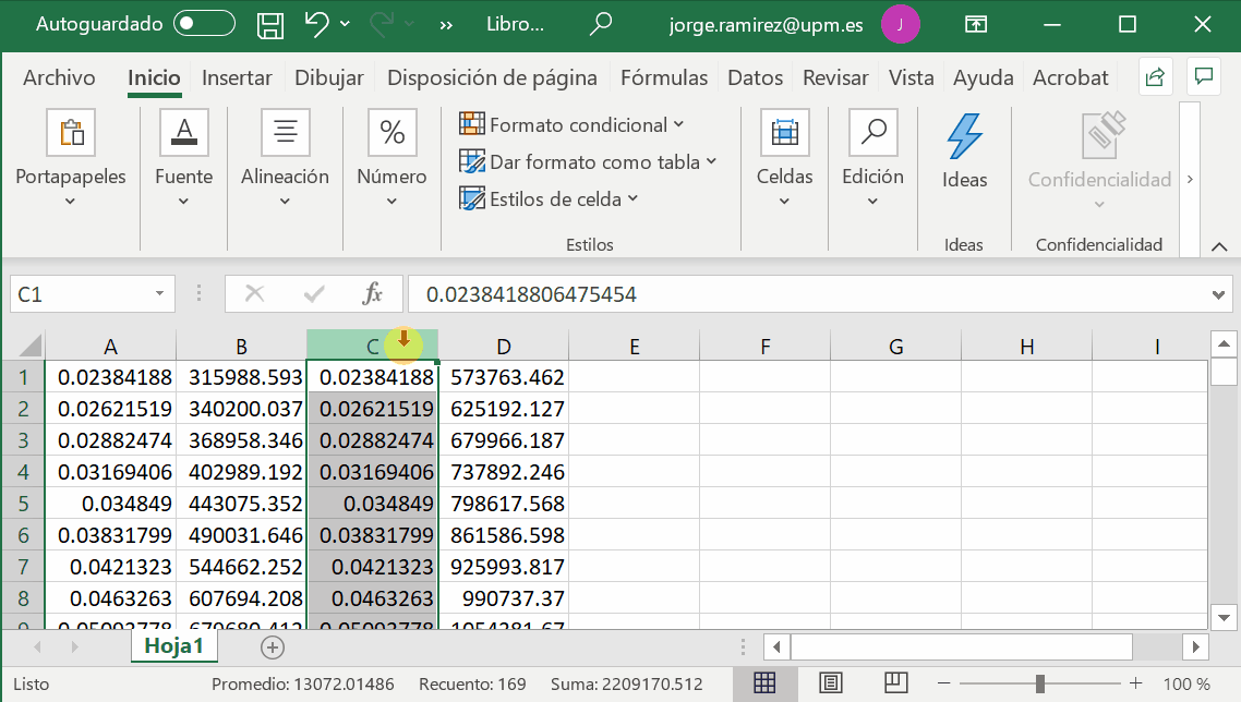 Copy RepTate data to Excel.